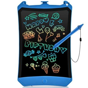 Imagem de Tablet de escrita LCD quadro eletrônico com tela colorida RaceGT 8,5 polegadas almofada de desenho reutilizável presente para crianças e adultos em casa, escola e escritório aprendizagem e educação auxílio à caligrafia - (azul)