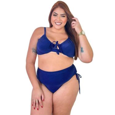 Imagem de Biquíni Feminino Plus Size Aro Sem Bojo Calcinha Cintura Alta