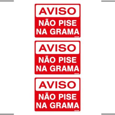 Imagem de Combo 3 Placas De Sinalização Aviso Não Pise Na Grama 20x15 Ekomunike - S-230 F9e