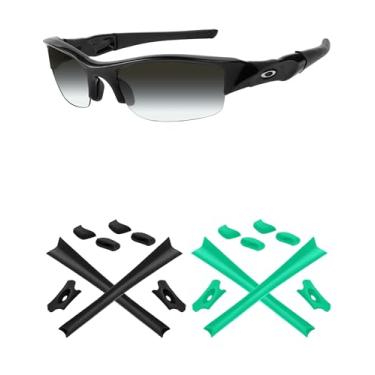 Imagem de Mryok 2 pares de kits de reposição para óculos de sol Oakley Flak Jacket/Flak Jacket XLJ/Flak Jacket Asian Fit - Celeste & Black