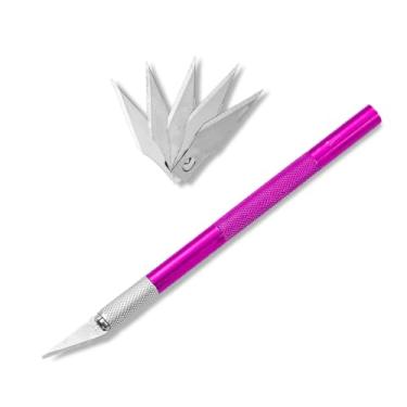 Imagem de Estilete Precisão Bisturi Scrapbook Artesanato 6 Lamina Rosa