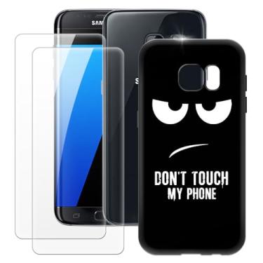 Imagem de MILEGOO Capa para Samsung Galaxy S7 + 2 peças protetoras de tela de vidro temperado, capa ultrafina de silicone TPU macio à prova de choque para Samsung Galaxy S7 (5,1 polegadas)