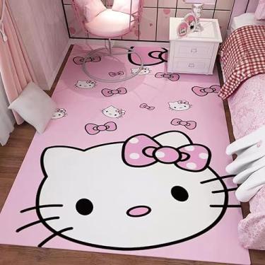 Imagem de SOFPRO Tapete de corredor lavável antiderrapante 60 cm x 13 cm bonito desenho animado personagens de anime Hello Kitty tapetes de área Kawaii tapete decoração de casa tapetes