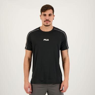 Imagem de Camiseta Fila Linea Eco Preto e Branco-Masculino