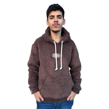 Imagem de Blusa Peluciada Casaco Teddy Masculina Fechada Capuz Punho-Masculino