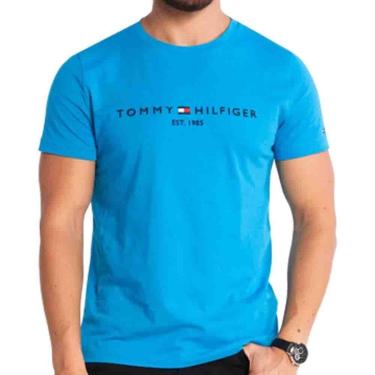 Imagem de Camiseta Tommy Hilfiger Clássica Logo Azul Claro-Masculino