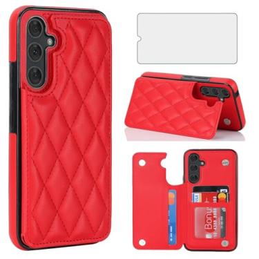 Imagem de Asuwish Capa de telefone para Samsung Galaxy A14/M14 5G Capa carteira com protetor de tela de vidro temperado e suporte de cartão de crédito RFID de couro com compartimento para suporte, acessórios