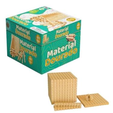 Imagem de Brinquedo Pedagógico Educativo Em Madeira Material Dourado Escolar Para Matemática 611 Peças