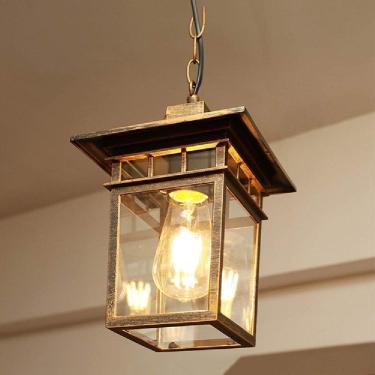 Imagem de Luminária de iluminação de jardim tradicional à prova d'água à prova de ferrugem para exterior Lâmpada pendente retrô europeia Corredor de entrada à prova de chuva E27 Lâmpada de iluminação