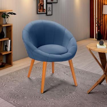 Imagem de Poltrona Decorativa Nara Mesa Jantar Maquiagem Escritório- Azul Petroleo