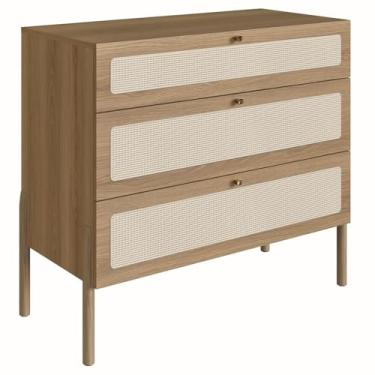 Imagem de Comoda 3 Gv Corrediças Telescopicas Palhinha 27934 Linha Oslo Hanover Artesano