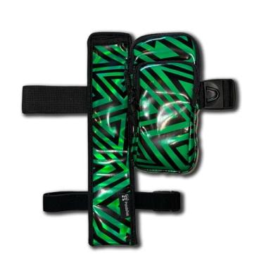 Imagem de Bolsa de telefone Vers MURSE com coldre para leque, faixa de braço/perna, zíper com fivela e bolso oculto com zíper para Raves/festas de circuito (verde vers murse + conjunto de coldre verde para