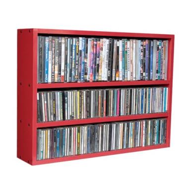 Imagem de Serena Estantes - Estante para Mídia - 47 DVDs e 134 CDs - Vermelho Brilhante - 55.2 x 74 x 15 cm