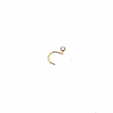 Imagem de Piercing Nariz Ganchinho Zircônia Brilhante 1.2mm Em Ouro 18K 06237 K0