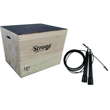 Imagem de Cordinha De Pular +Jump Box 16 Caixa De Salto Treino Físico