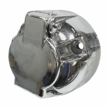 Imagem de Tomada Engate Eletrica Redondo 6 Polos Femea Plastico Cromado Bivolt -