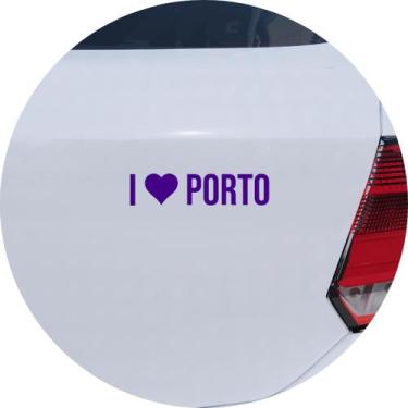 Imagem de Adesivo de Carro Eu Amo Porto - I Love Porto - Cor Marrom - Melhor Ade