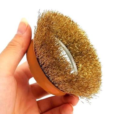 Imagem de Escova De Aço Latonado Para Esmerilhadeira M14 Copo 100mm - IDEA+PRO