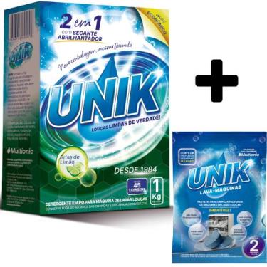 Imagem de Sabão Para Maquina de Lavar Louça Unik Brisa de Limão + Pastilha Para 