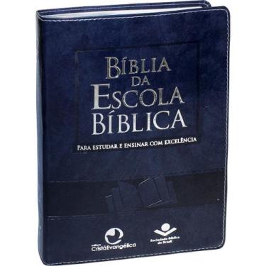 Imagem de Livro - Bíblia da Escola Bíblica com índice - Capa Azul nobre