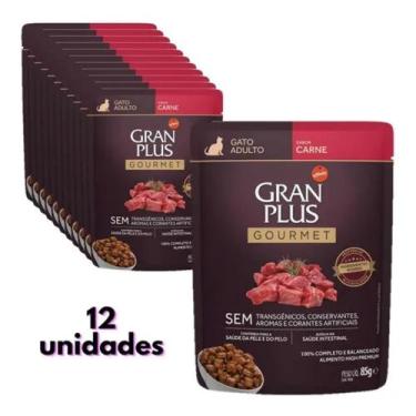 Imagem de Sache Gran Plus Gato Sabor Carne Combo 12 Unida Sem Corante