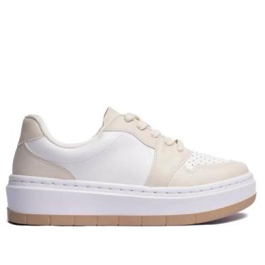 Imagem de Tênis Feminino Vizzano Flatform Recortes- Branco/ Cinza, Branco, 35, M