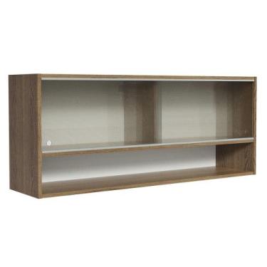 Imagem de Armário Aéreo 120cm 2 Portas Correr Vidro Pontilhado 1 Nicho Rustic pa