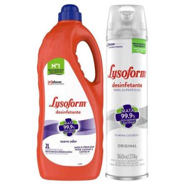 Imagem de Kit Desinfetante Lysoform Suave Odor 2L + Aerossol Original 360ml