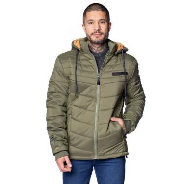 Imagem de Jaqueta Masculina Gangster Puffer Capuz Verde, Verde, G