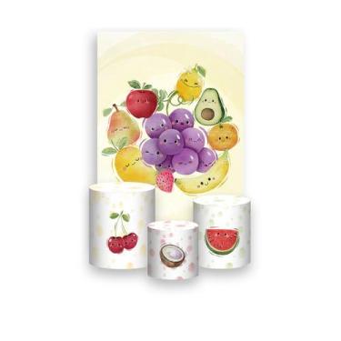 Imagem de Painel De Festa Vertical 1,50 x 2,20 + Trio De Capas Cilindro - Frutin