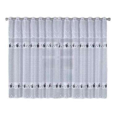 Imagem de Cortina De Renda Copa Cozinha i Branca 2,20 M X 1,20 M  - Cortilester,