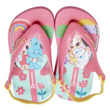 Imagem de Chinelo Bebê Grendene Kids Ipanema Turma da Mônica Menina, Verde, Rosa