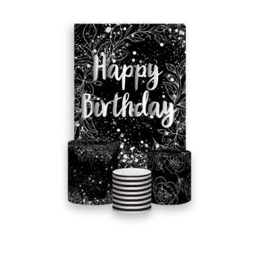 Imagem de Painel De Festa Vertical 1,50 x 2,20 + Trio De Capas Cilindro - Happy 