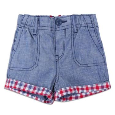 Imagem de Short Infantil Gap Xadrez Masculino, Azul, 6/12M