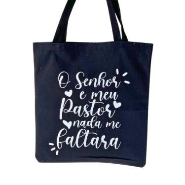 Imagem de Bolsa Ecobag  100% algodão Black Estampa NADA ME FALTARÁ - CARIOCA MAI