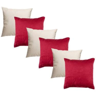 Imagem de Kit 6 Capas De Almofada Com Zíper Suede Decoração 45x45cm - FAMA CONFE
