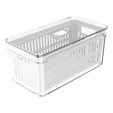 Imagem de OU Organizador de Geladeira Armário Cozinha, Caixas Plásticas Acrílicas para Legumes, Frutas, Saladas, Livre de BPA (5L)