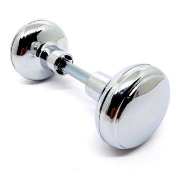 Imagem de Maçaneta Para Porta Fechadura Modelo Bola Cromada Universal - Stam