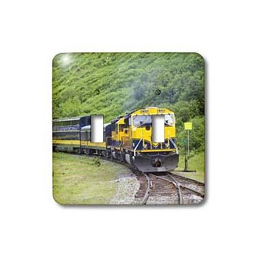 Imagem de 3dRose lsp_45613_2 Trem de ferrovia passa por um lindo cenário entre a ancoragem e o interruptor Seward Alaska