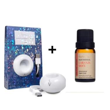Imagem de Kit Aromatizador De Ambientes Portátil Usb Com Led + Óleo Essencial La