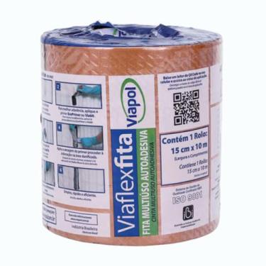 Imagem de Fita Impermeabilizante  Manta Viaflex Cor Telha 15cm X 10mt - Viapol
