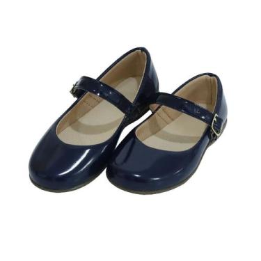 Imagem de Sapatilha Infantil Menina Sapato Boneca Liso Klicpé, Azul marinho, 28
