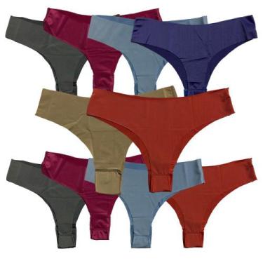 Imagem de Kit 10 Calcinhas Fio Dental Fristyle Em Microfibra Sem Costura Adulto 