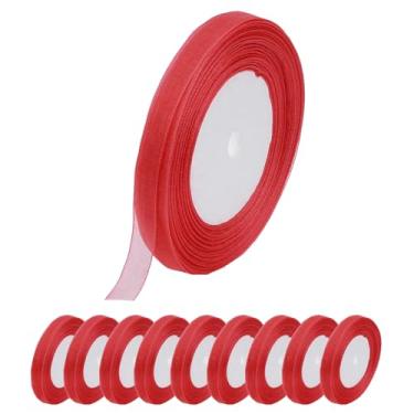 Imagem de Beadthoven Fitas de organza de 10 mm com acabamento de fita transparente de 10 mm fitas decorativas transparentes para embrulho de flores, buquê de flores, laços de cabelo, costura, decorações de