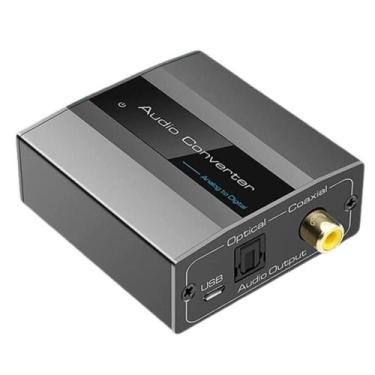 Imagem de Conversor Áudio Analógico Para Digital Toslink Coaxial AUX - BolaAzul