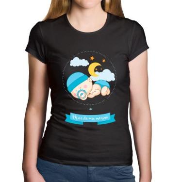 Imagem de Baby Look Algodão Mãe de um menino - Foca na Moda, Preto, G