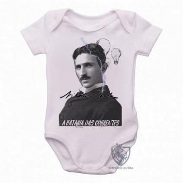 Imagem de body nenê criança roupa bebê Nikola Tesla Batalha das Correntes  - Emp