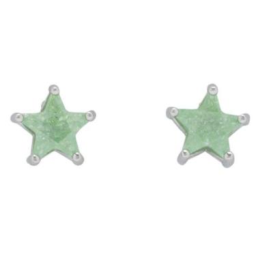 Imagem de Brinco Zircônia Estrela BC1762 - Akasaki, Prateado, Verde