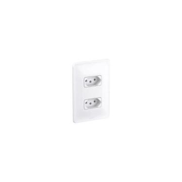 Imagem de Tomada Dupla Branca Modelo 2P+T 10A Referência 680111 Linha Zeffia Mar