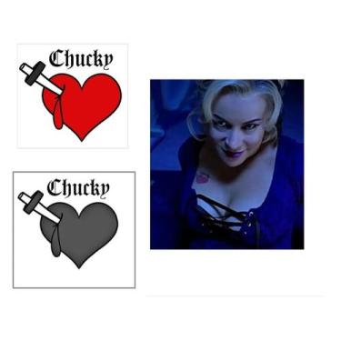 Imagem de Kit tatuagem temporária Halloween Noiva Do Chucky carnaval - 3Istore